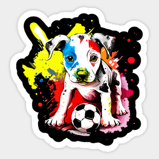 Soccer Puppy - Soccer Futball Football - Graphiti Art Graphic Paint Sticker